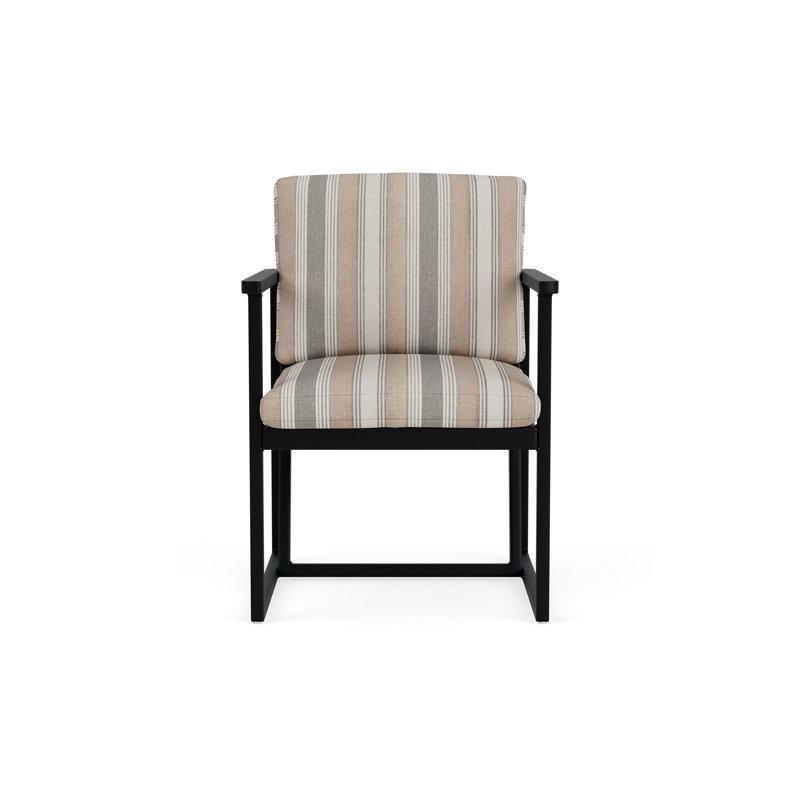 Summit Outdoor Dining Armchair, Mink, Purveyor Pewter, Ebony