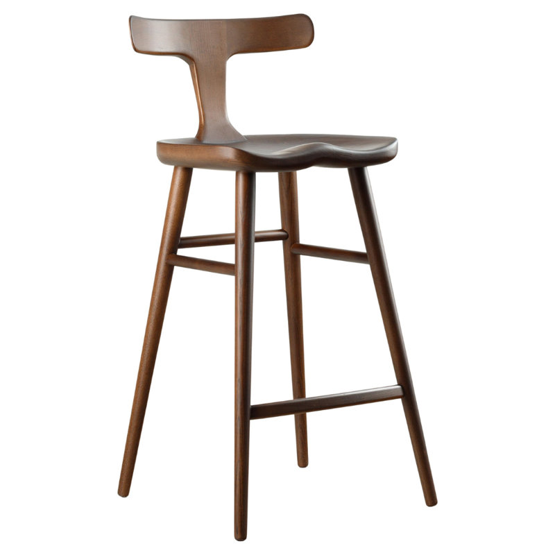 Anvil Chair With Back, Bar Stool (31” Seat Height), Matte Brown