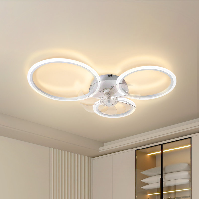Ceiling Fan with LED Lights, White