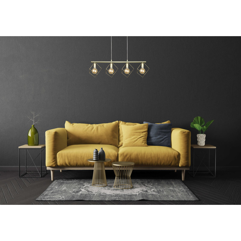 Antaneisha 4 - Light Kitchen Island Pendant, Gold, Gold