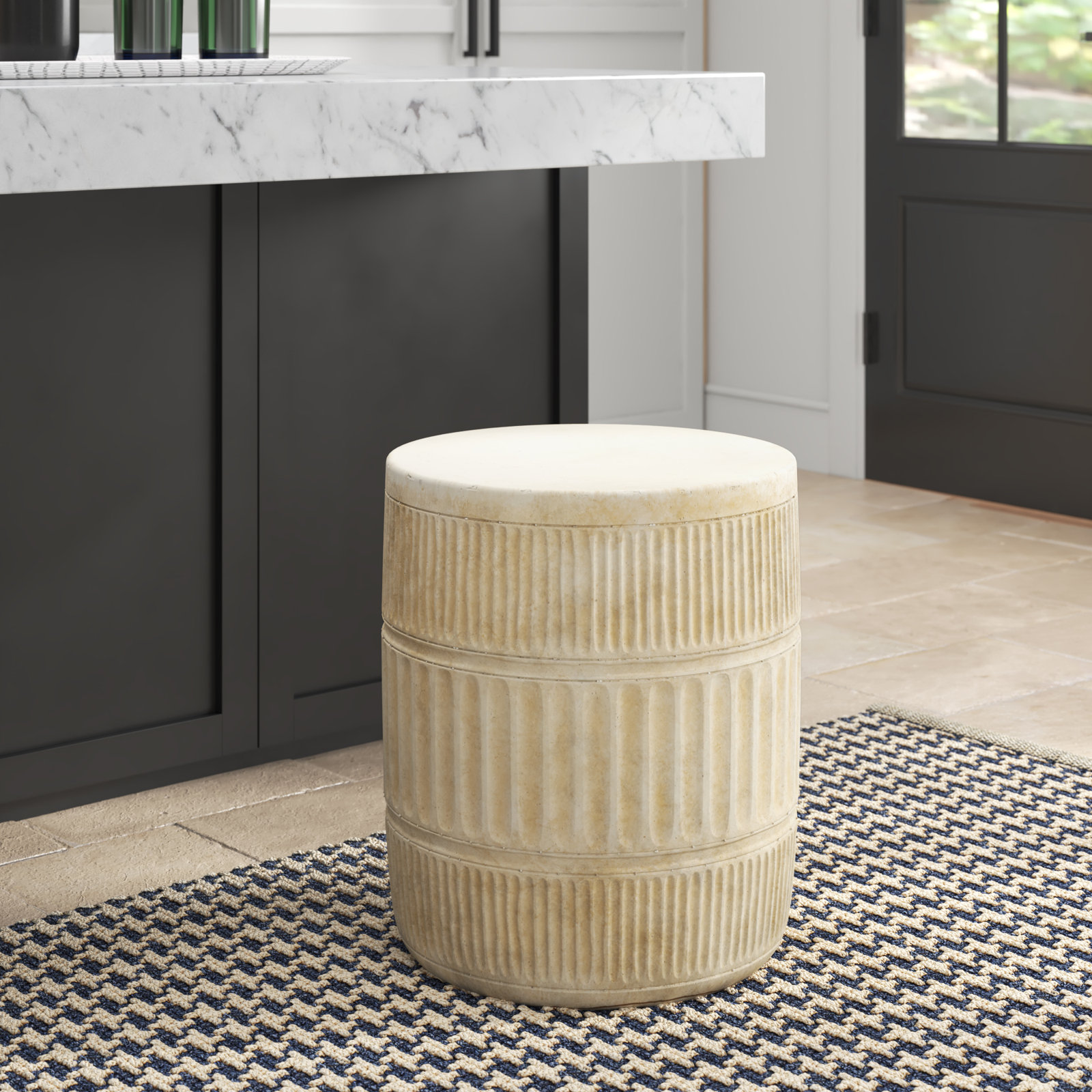 Oakley Accent Stool, Cream