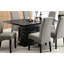 Table de salle à manger rectangulaire contemporaine noire avec piédestal distinctif de style pile, faite de bois pour la durabilité, 30h x 42w 64,35l pouces, conception accueillante de piédestal audacieux, fabriquée à partir de