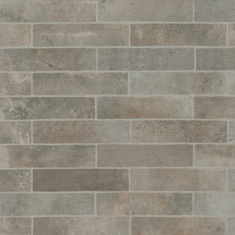 Montana 3" x 10" Porcelain Brick Look Wall & Floor Tile, Silverbow