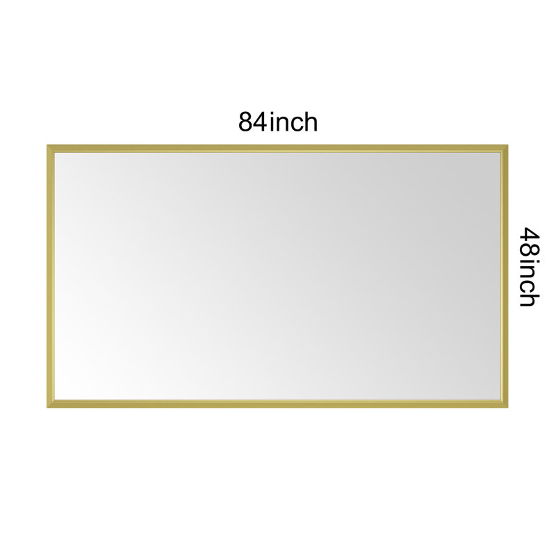 Miroir de salle de bain avec cadre en aluminium, miroir de salle de bain mural, 84 po x 48 po