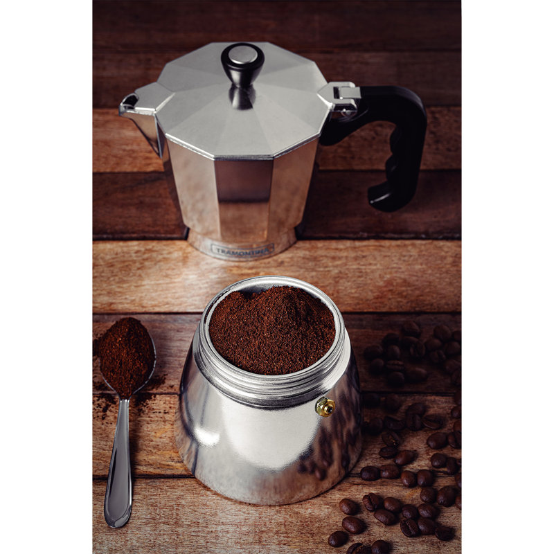 Tramontina Italian Espresso Pot 320ml (Silver), Silver