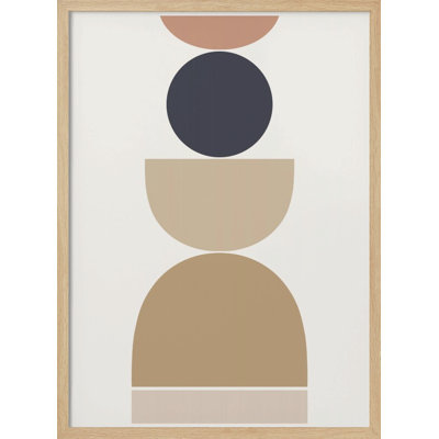 Abstrait, "Loves Shapes", reproduction d'art encadrée