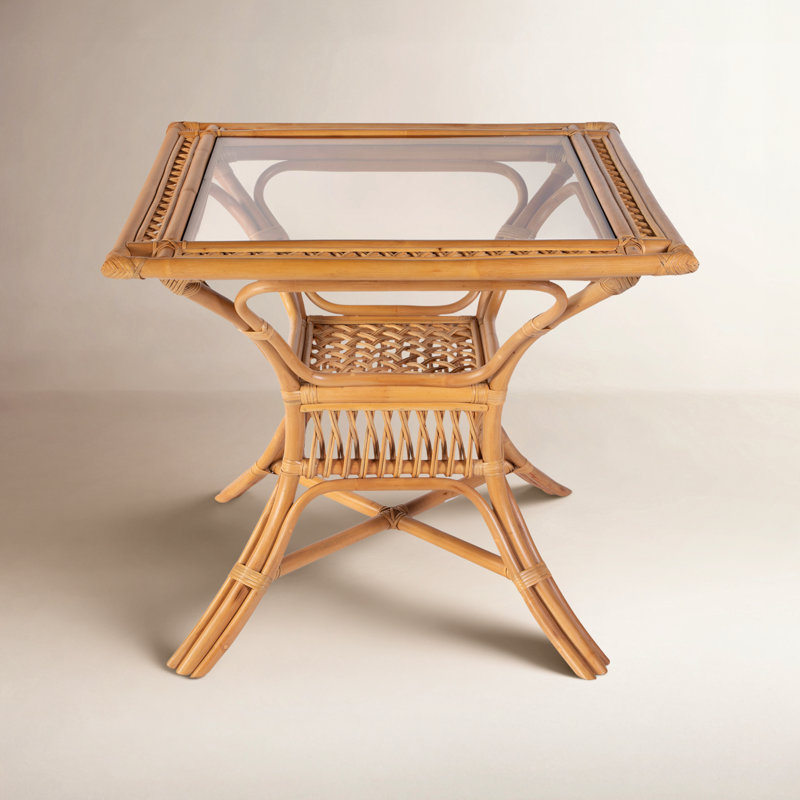 Beachwood 34.25 in. W Square Rattan Dining Table