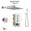 Système de douche thermostatique mural 3 fonctions à 3 fonctions 12 pouces-115677102
