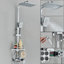 Thermostatic Chrome EXposed Bathroom Shower Mixer Twin Head Large Bar Set Square
