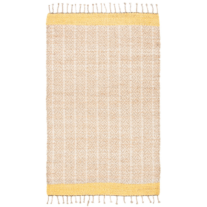 Tapis en jute de coton tissé à la main 0,8 Abbie-May, Rectangle de 5 pi x 8 pi