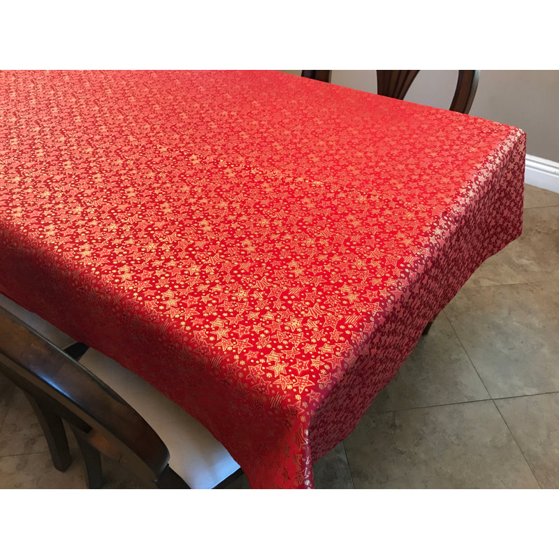 Linge de table Kalvi Brocade, Rouge, 72 po x 56 po