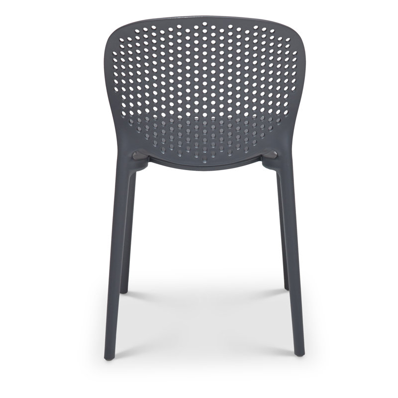 Bailey Stacking Patio Dining Chair, Black Gray