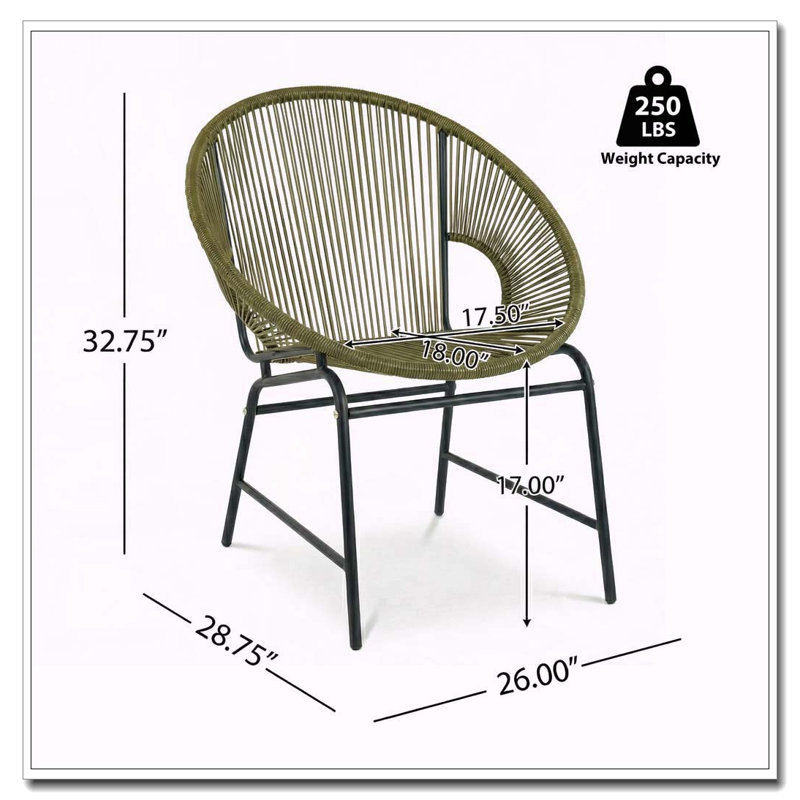 Ensemble de chaises de patio en osier, Vert
