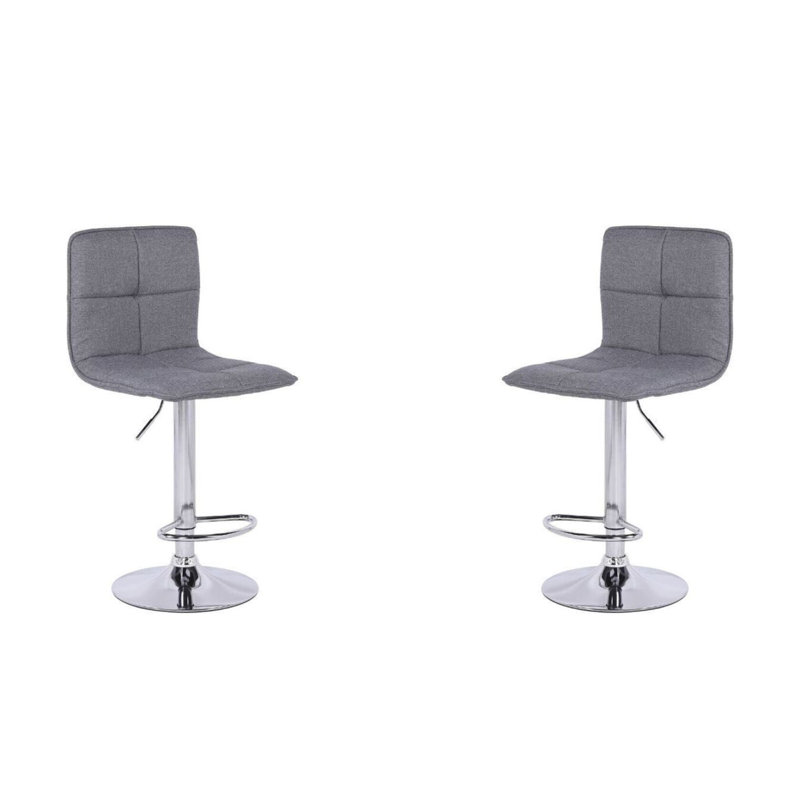 Tabouret de bar pivotant à hauteur réglable Carondelet, Gris, 2