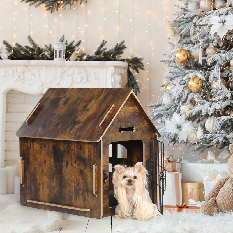 Niche pour chien en bois, Tanné