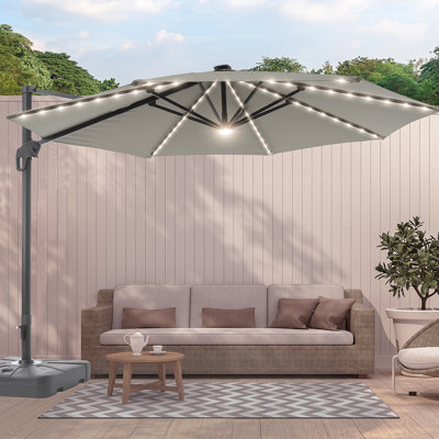 10' 12" Lighted Cantilever Sunbrella Umbrella