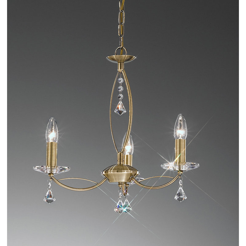 3 - Light Candle Style Chandelier, Bronze