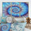 Motif de Fibonacci bleu - 3 pièces, cadre flottant, impression sur toile-1885407451-1885407461