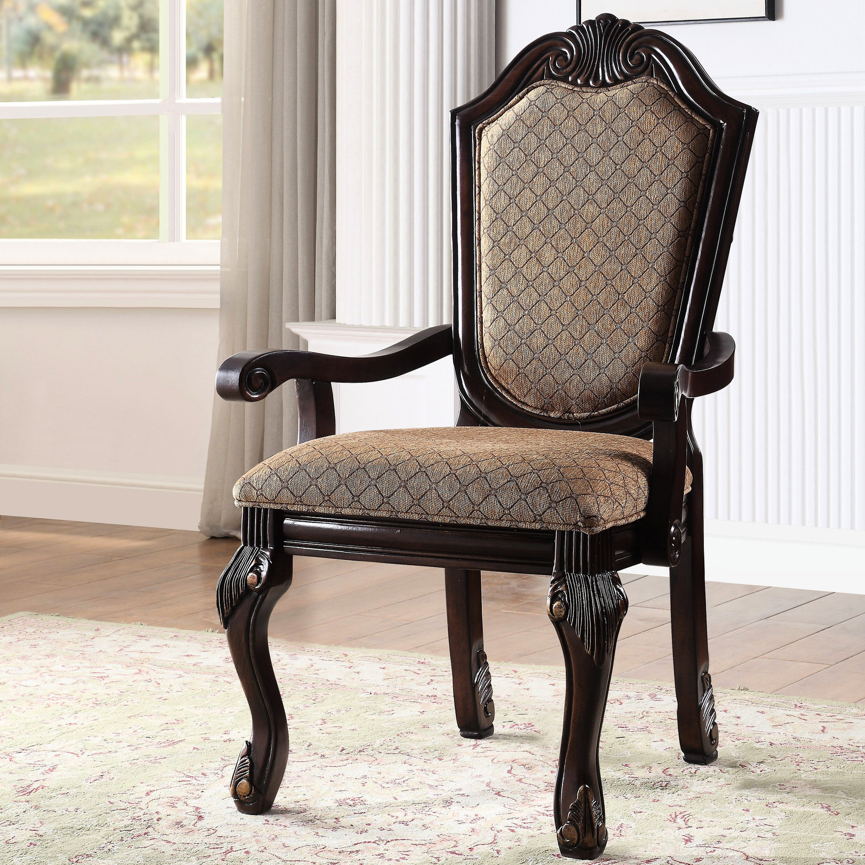 Bloomsbury Market Arm Chairs (pair) - Arched , Wooden Seat Apron, Tan ...
