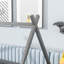 Twin Tent-Shaped Floor Bed, Teepee Bed With Guardrails, Slats,Grey