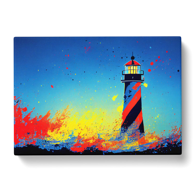 Painted Lighthouse Vol.5 - Wrapped Canvas, 50cm H x 76cm W x 3cm D