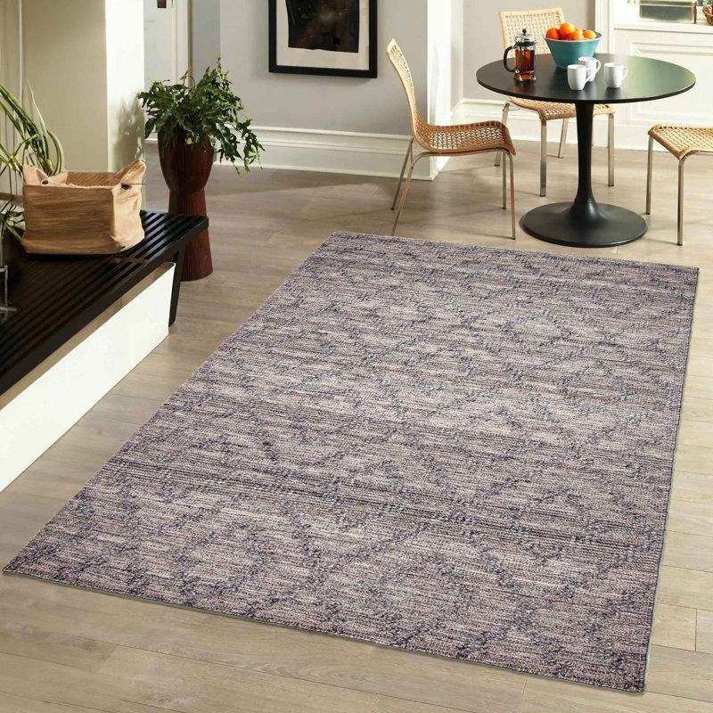Tapis gris rectangulaire unique de 5 pi 1 po x 8 pi 2 po Jovania