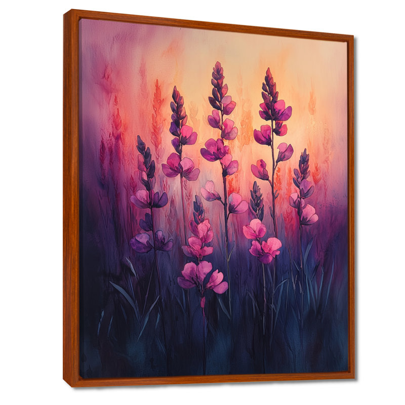 The Expressionism Lavender Plants - Plants, art mural, H 32 po x l 16 po, Impression encadrée sans passe-partout, Brun