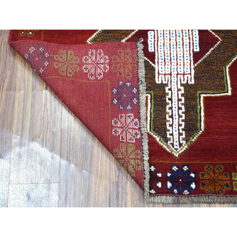Tapis de zone en laine 3 pi 7 po x 4 pi 10 po one-of-kind-noué la