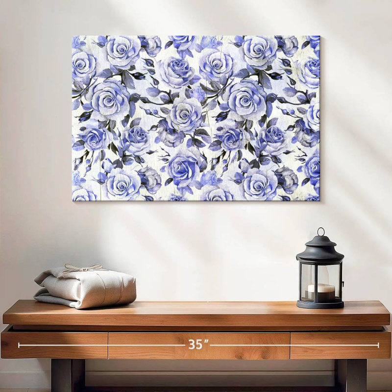 Kerner Blue Roses, 16" H x 24" W