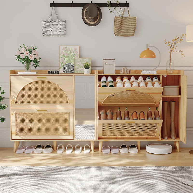 Armoire de rangement pour chaussures Natural Rattan
