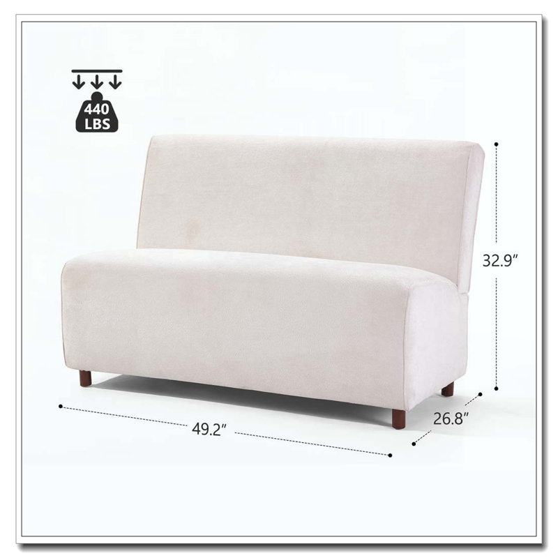 Causeuse beige en tissu Boucle