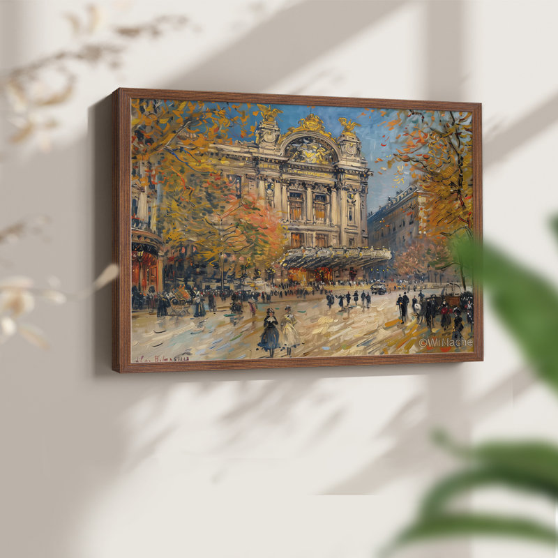 Landscape Series-CXIX -Framed Print - Restickable, 8" H x 10" W, Walnut