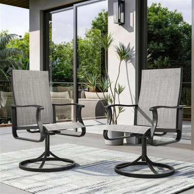 Ensemble de 2 chaises de salle à manger pivotantes pour patio