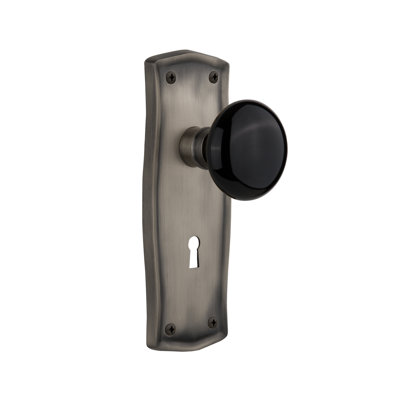 Prairie Plate with Decorative Keyhole and Black Porcelain Door Knob