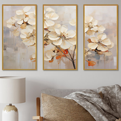 Minimalism Geraniums Efflorescence I - Geraniums Wall Art Set