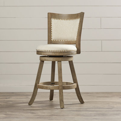 Falken Swivel Upholstered Counter Stool with Solid Wood Frame