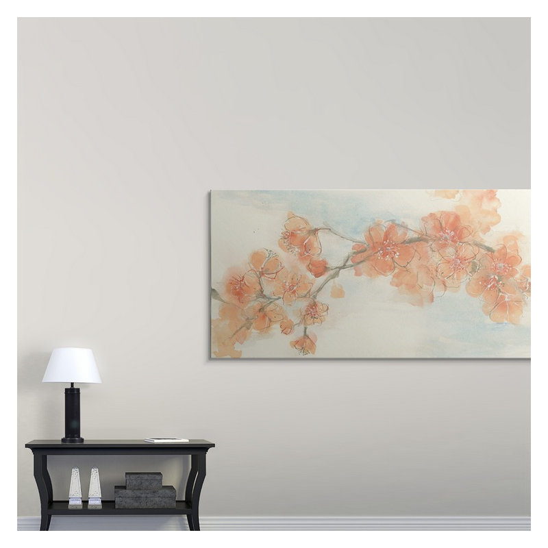 « ii » chris paschke, reproduction d’art Peach Blossom, H 15 po x l 30 po x P 1,5 po, Toile