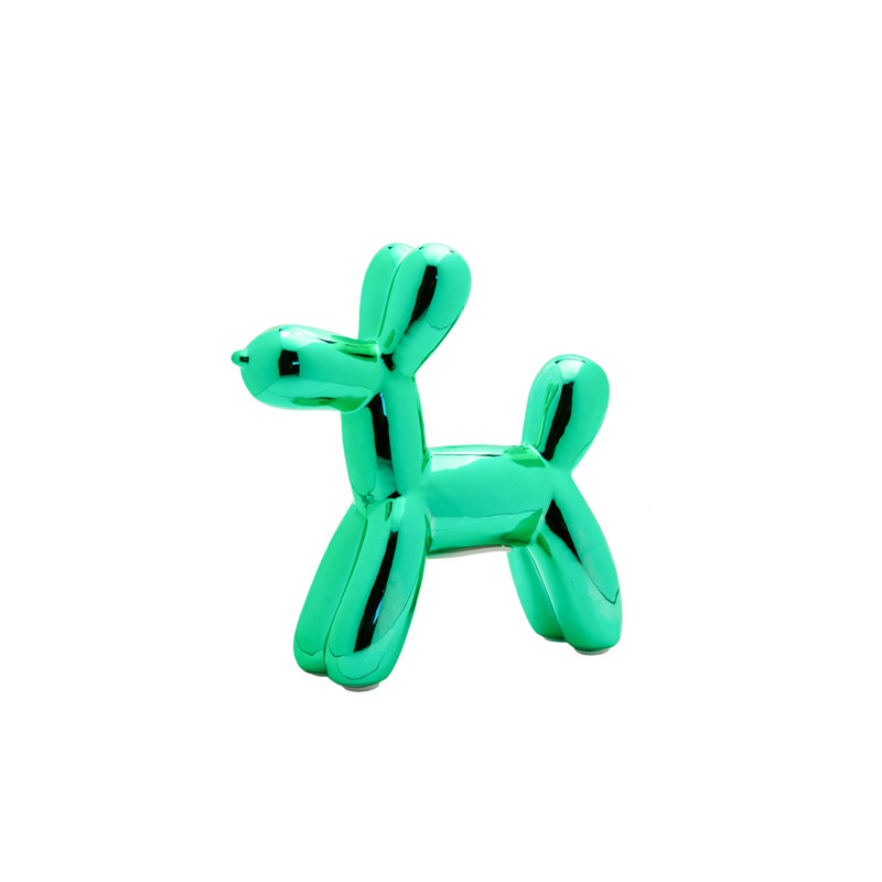 Plus Ceramic Dog Piggy Bank, 7.5" H x 2" W x 7.5" D, Teal