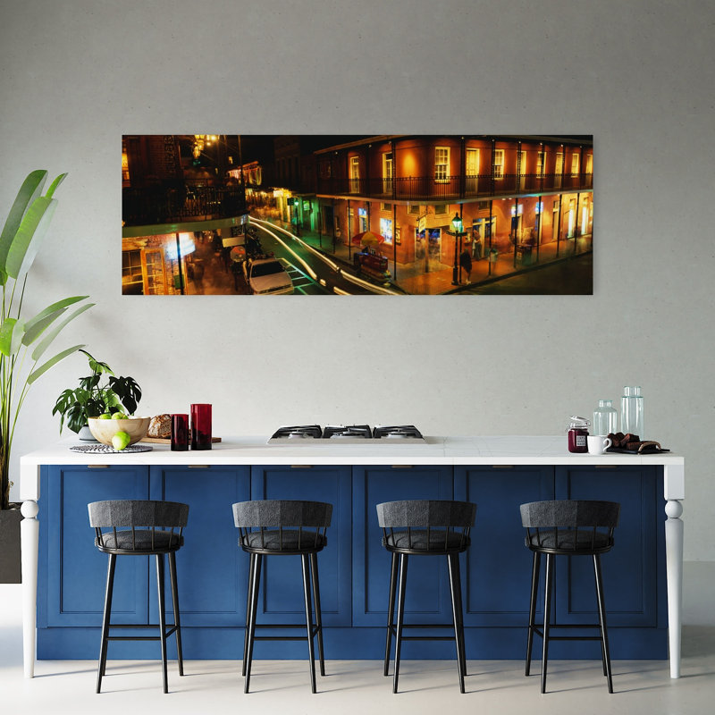 Bourbon Street New Orleans LA 1 Piece Wrapped Canvas Panoramic Wall Art, 50.8 cm H x 152.4 cm W