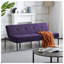 Canapé-lit futon mauve à 3 places, canapé-lit pliant simple avec structure en métal et revêtement en polyester-130633234