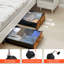 Ensemble de 2 compartiments de rangement sous le lit avec roulettes, contenants de rangement sous le lit avec couvercles transparents, sacs de rangement roulants pour économiser de l'espace, vêtements, chaussures, livres, 25,6 po x 18,1 po x 7,1 po