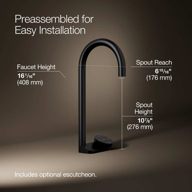 Aquifer4-In-1 Tall Arc Beverage Faucet, Matte Black