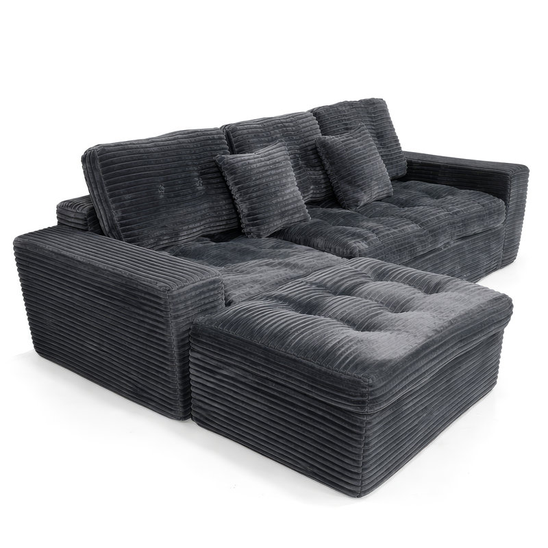 Canapé modulaire de 105 po avec repose-pieds modulaire Cloud, Gris