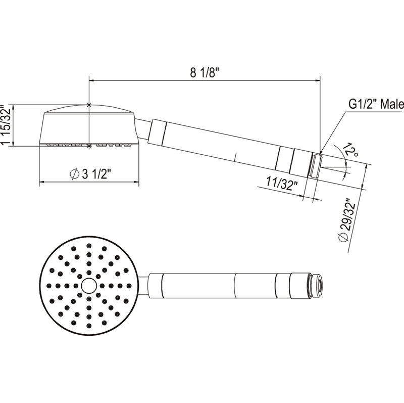 Tenerife 4" Single Function Handshower, Polished Nickel