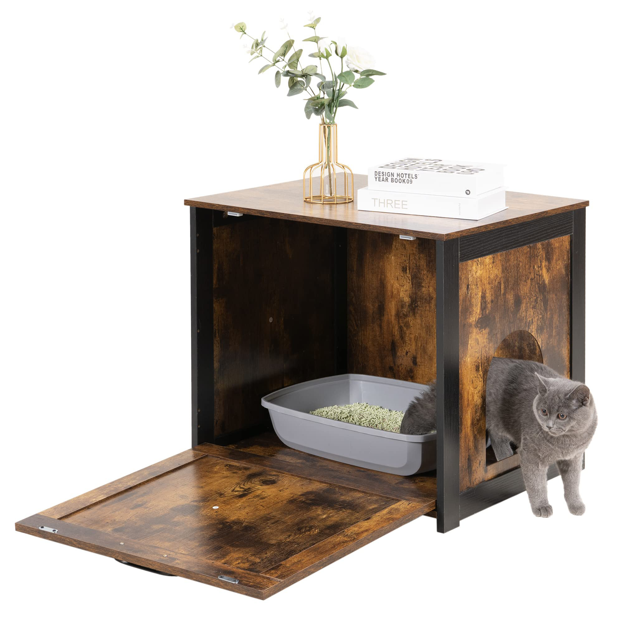 Tucker Murphy Pet™ Cat Litter Box Enclosure, Reversible Entrance Wayfair