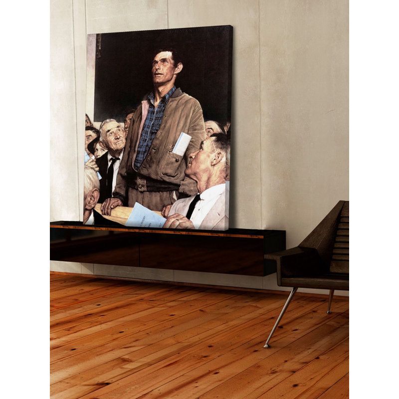 Freedom of Speech Norman Rockwell Brown Canvas Print