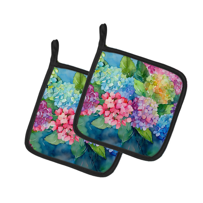 Caroline's Treasures Floral Polyester Potholder Set