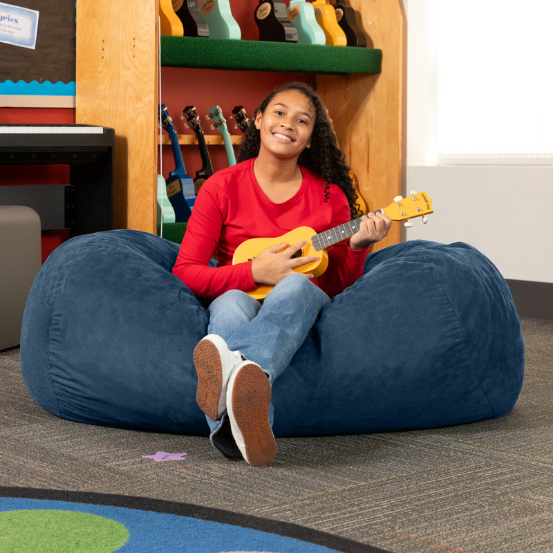Jaxx Jr. Bean Bags Microfiber / Microsuede Bean Bag Chair & Lounger, Navy