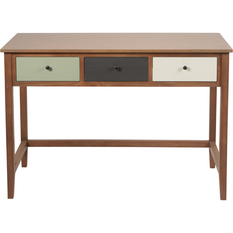 Zuria Solid Wood Writing Desk, Sage Green/Brown
