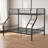 Twin XL Over Queen Bunk Bed Frame, Metal Construction with Built-In Access Ladder, Classic Silver Finish